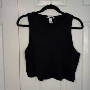 Black Cropped Tank Top